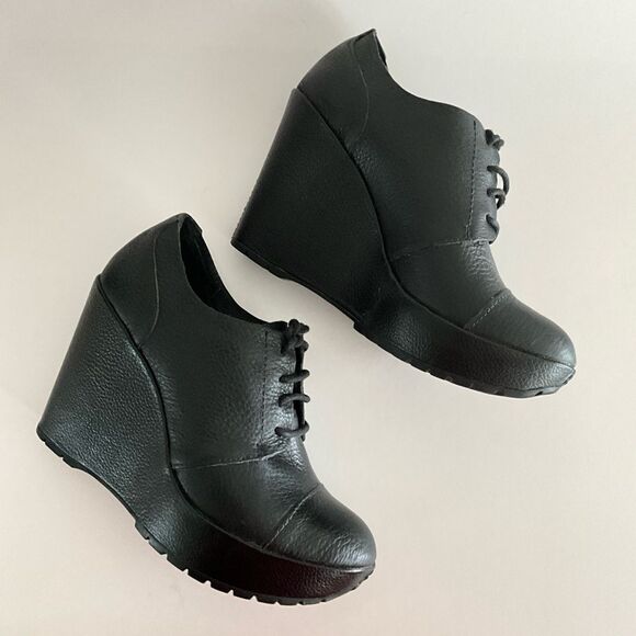 Korks Leather Janelle Wedge Lace-Up Cap-toe Shoes 6.5 - Picture 5 of 13